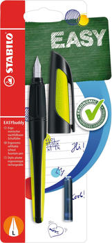 STABILO EASYbuddy schwarz/limette Schrift blau inkl. Patrone L (B-51568-3)