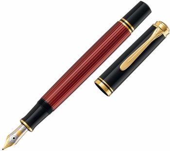 Pelikan Souver&auml;n M600 schwarz/rot 14 Karat Bicolor-Goldfeder Feder F (928655)