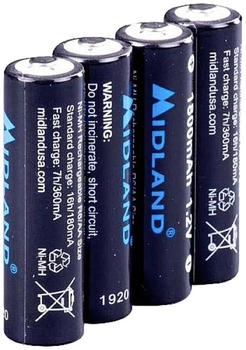 Midland 4x AA Akku 1800mA/h NiMh z.B. für G7Pro, G9Pro, Alan 42 DS
