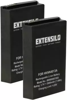 EXTENSILO Ersatzakku für Motorola CLP1040/CLP1060/DLR1020 2000mAh 3,7V Li-Polymer, 2er-Pack (181965784)