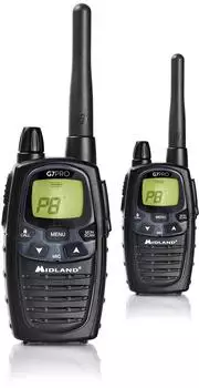 Midland G7 Pro PMR+LPD-Funkger&auml;t C1090.13 Robustes Ger&auml;t f&uuml;r die Professionelle oder Private Nutzung, mit LCD-Display, inklusive Doppelstandlader und G&uuml;rtelclips, 2 St&uuml;ck im Set