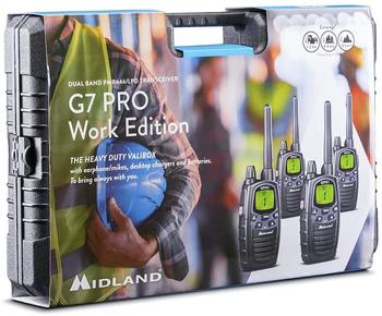 Midland G7 Pro 4er Kofferset, PMR446 2x Doppelstandlader, 4x MA24-L Headsets C1090.19 PMR-Handfunkge