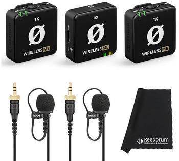 Rode Wireless ME Dual schwarz + 2x Lavalier II + Mikrofasertuch