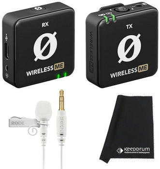 Rode Wireless ME Single schwarz + Lavalier GO (wei&szlig;) + Mikrofasertuch