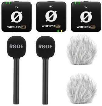 Rode Wireless ME Dual schwarz + 2x Interview GO + 2x Fell-Windschutz (wei&szlig;)