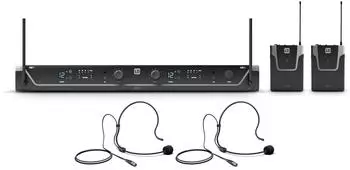 LD Systems U308 BPH 2 Funkmikrofon System mit 2 x Bodypack und 2 x Headset (LDU308BPH2)