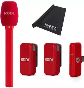 Rode Wireless Micro USB-C rot Set mit Interview Micro rot