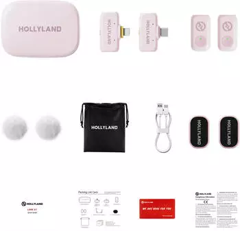 Hollyland Lark A1 Combo Mikrofon USB-C + Lightning, cloud pink
