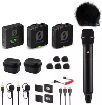 Rode Wireless Pro Mikrofon-Set mit Handmikrofon und Windschutz (wipro-ivpro-wsbk)