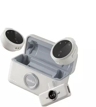 Belkin Stage Dual kabelloses Clip-On-Mikrofon 24-Bit/48kHz mit Ladecase (CTA003hqSA)