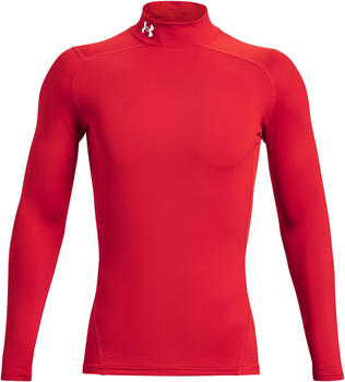 Under Armour Men's ColdGear Compression Mock Neck red/white