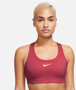 Nike Swoosh Medium Support Sport-BH mit Polster und Grafik (DX6821) lt fusion/red/white