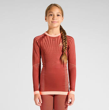 Odlo BL TOP Crew Neck Long Sleeve Performance Warm Kids spiced apple/live wire