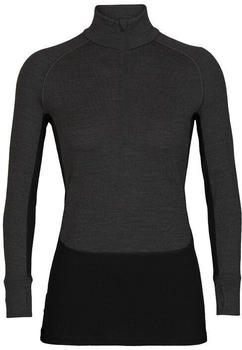 Icebreaker Women ZoneKnit 260 LS Half Zip (0A56HI) jet heather/black/metro heather/cb