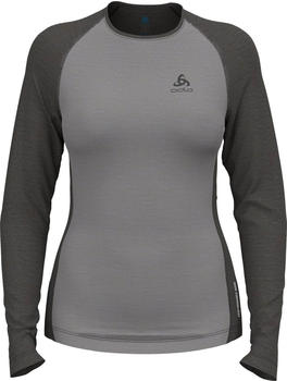 Odlo Women’s BL TOP Crew Neck Long Sleeve Natural Performance grey melange/dark grey melange