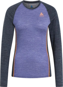 Odlo Women’s BL TOP Crew Neck Long Sleeve Natural Performance folkstone gray/india ink melange Odlo Women’s BL TOP Crew Neck Long Sleeve Natural Performance folkstone gray/india ink melange