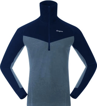 Bergans Inner:Dual Merino Half Zip Men granite blue/navy blue