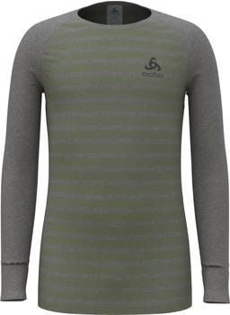 Odlo Kids Active Warm Eco Stripes Base Layer odlo steel grey melange/matte green