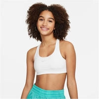 Nike FJ7161-100, Nike Dri-Fit Swoosh Sport-BH M&auml;dchen-Wei&szlig;, Gr&ouml;&szlig;e S female