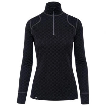 Thermowave Merino Xtreme Zip Langarm-baselayer schwarz dunkelgrau meliert XTRM442-990-