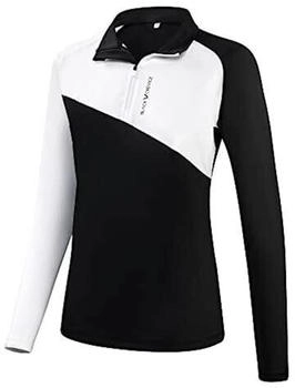 Black Crevice Damen Zipper Funktionsshirt weiß schwarz