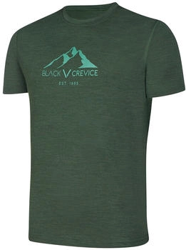 Black Crevice Merino T-Shirt forest green