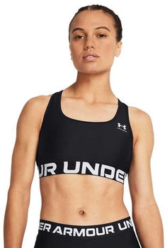Under Armour HeatGear Armour Mid Branded Sports-BH schwarz Under Armour HeatGear Armour Mid Branded Sports-BH schwarz