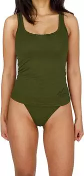 Normani Quilpie Merino Top ärmellos grün