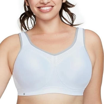 Glamorise Wonderwire-Sport-BH hohe Belastung weiss grau 70G