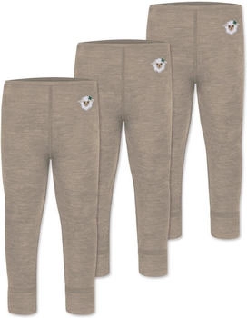 Normani 3er Pack Baby Merino Lange Unterhose 'Tutira' beige