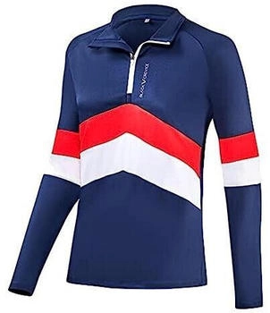 Black Crevice Damen Zipper Funktionsshirt navy rot