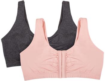 Fruit of the Loom Vorderverschluss Sport-BH blickdicht blushing rose charcoal heather