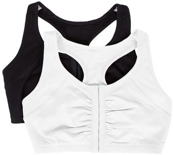 Fruit of the Loom Front Close Builtup Bra Sport-BH schwarz weiß