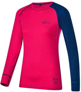 Black Crevice Langarmshirt aus Merino Wolle blau pink