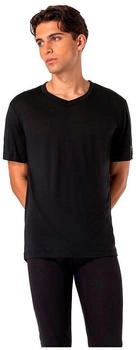 Super Natural Merino T-Shirt SIERRA140 V NECK jet schwarz