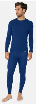 Danish Endurance Merino Baselayer Set LS Shirt Tights navy blau 1-Pack