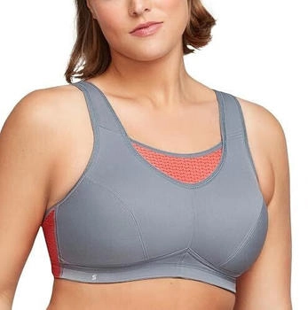 Glamorise Hochleistungs Bustier Sport-BH grau koralle 90F