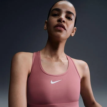 Nike Top NK SWSH MED SPT BRA canyon pink weiß