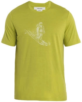 Icebreaker Wander-Tshirt Tech Lite II SS Skiing Yeti limegrün