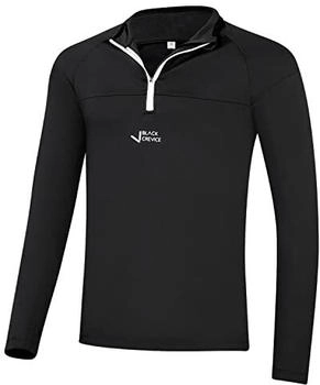 Black Crevice Zipper Funktionsshirt schwarz