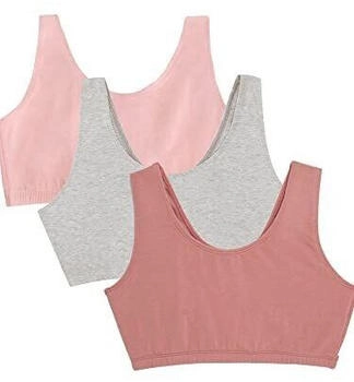 Fruit of the Loom Built Up Tank Style Bra Value Pack Sport-BH undurchsichtig dusk weiß blush grau meliert