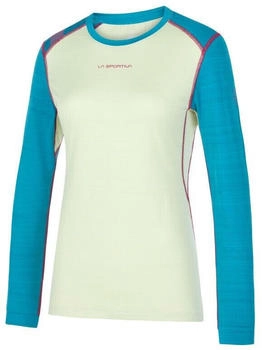 La Sportiva Tour Damen Langarm-Funktionsunterhemd weiß hellblau rosa