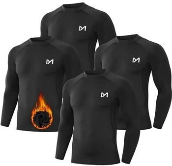 MEETWEE Thermounterwäsche Oberteile Langarm Kompressionsshirt atmungsaktiv
