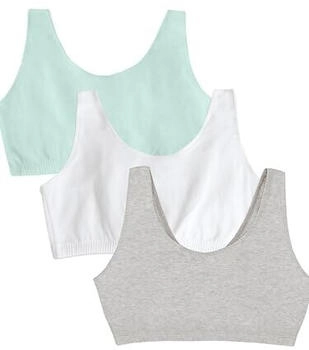 Fruit of the Loom Tank-Stil Sport-BH mintgrau weiß graumeliert 3er-Pack