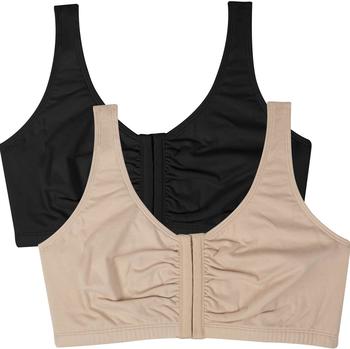 Fruit of the Loom Front Close Builtup Bra Sport-BH sand schwarz 2er-Pack