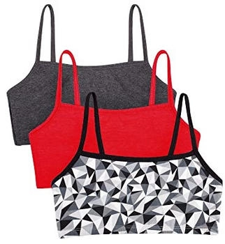 Fruit of the Loom baumwolle spaghettiträgern sport-bh kaleidoskop anthrazit red 3er pack