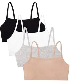 Fruit of the Loom Spaghetti Strap Cotton Pullover Bra Value Pack Sport-BH sand weiß schwarz grau meliert