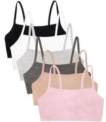 Fruit of the Loom Spaghetti Strap Cotton Pullover Bra Value Pack Sport-BH sand weiß heather grau schwarz altrosa anthrazit