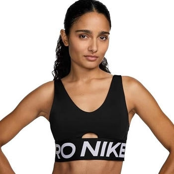Nike Pro Indy Plunge gepolsterter Sport-BH mit mittlerem Halt - Schwarz HF7324-010