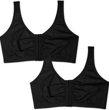 Fruit of the Loom Front Close Builtup Sports Bra volle Abdeckung schwarz